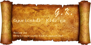 Gyuricskó Klára névjegykártya